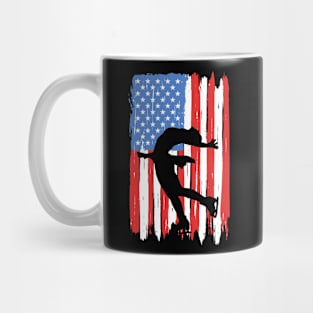 American Flag Figure Skating Graphic Mug